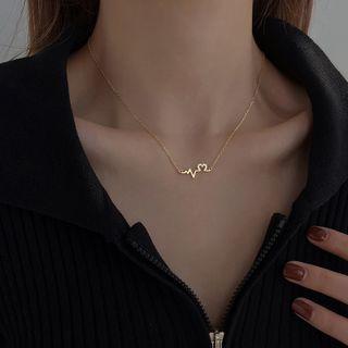 Heartbeat Pendant Sterling Silver Choker