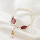Faux Pearl Flower Bracelet As Shown In Figure - One Size