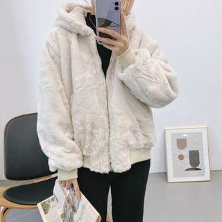 Reversible Fleece-lined Hooded Bomber Jacket