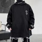Long-sleeve High-neck Embroidered Hoodie