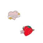 Alloy Heart / Strawberry Brooch