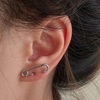 Safety Pin Alloy Earring 1 Pair - Earring - Silver - One Size