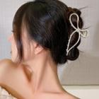 Bow Faux Pearl Alloy Hair Clamp White - One Size