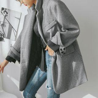 Wool Blend Belted Single-breasted Blazer