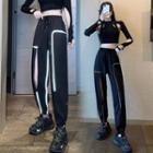Long-sleeve Cutout Cropped T-shirt / Cutout Sweatpants / Set
