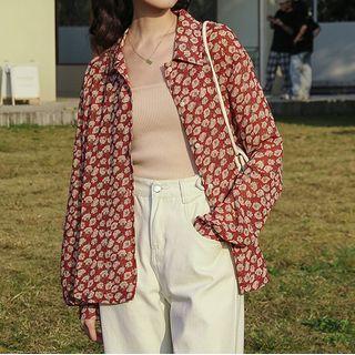 Floral Shirt Floral - Red - One Size