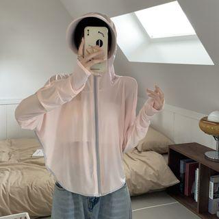 Long-sleeve Hooded Zip Loose-fit Jacket
