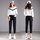 Fleece-lined Cropped Slim-fit Jeans
