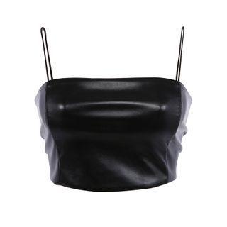 Plain Faux Leather Camisole Top