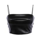 Plain Faux Leather Camisole Top