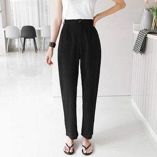 High-rise Linen Blend Baggy Pants