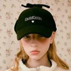 Letter-embroidered Fleece Ear Flap Cap Black - One Size