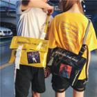 Couple Matching Buckled Pvc Paneled Shoulder Bag