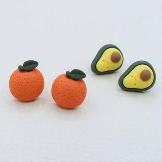 Resin Orange Earring 1 Pair - Tangerine Tangerine - One Size