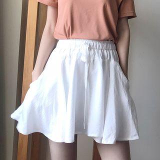 Elastic Waist A-line Skort