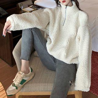 Half-zip Faux Shearling Pullover
