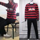 Bee Embroidered Stripe Sweater