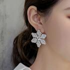 Rhinestone Snowflake Drop Earring 925 Silver Earring - White - One Size
