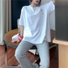 Smiley Face Loose-fit T-shirt / Boot-cut Pants