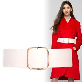 Buckled Faux-leather Waist Belt