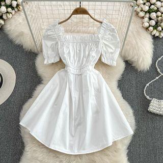 Short Sleeve Frilled Dress