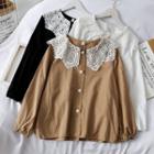 Lace-collar Loose-fit Blouse