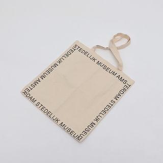 Lettered Cotton Shopper Bag Ivory - One Size