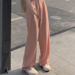Puff-sleeve Frill Trim Top / Wide Leg Dress Pants