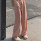 Puff-sleeve Frill Trim Top / Wide Leg Dress Pants