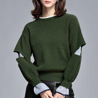 Cutout Mock Two-piece Pullover