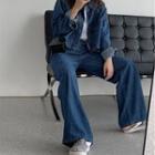 Wide-leg Jeans / Denim Cropped Jacket