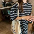 Short-sleeve Striped Loose Fit Dress
