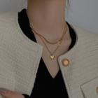 Double-layered Love Heart Necklace As Shown In Figure - One Size