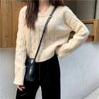 Round-neck Plain Long-sleeve Sweater