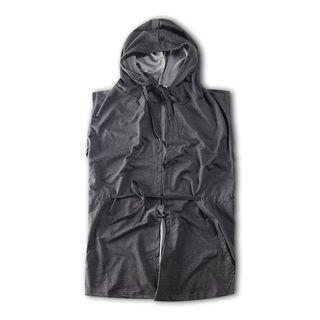 Drawstring Sleeveless Hooded Jacket