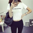 Letter Cropped Short-sleeve T-shirt