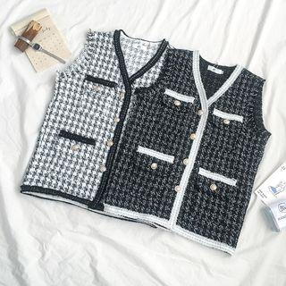 Tweed Button Vest