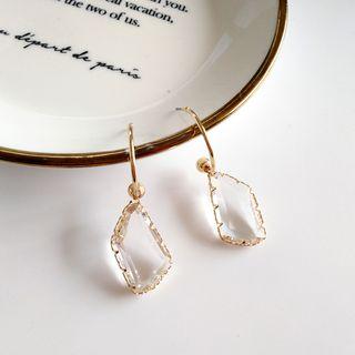 Faux-crystal Drop Earring