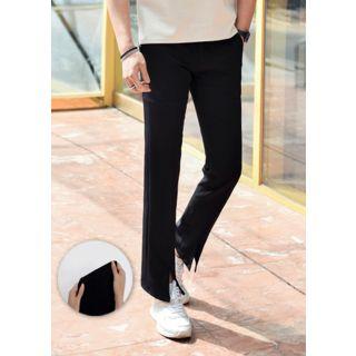 Slit-front Straight-cut Dress Pants