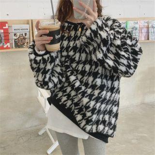 Houndstooth Sweater Houndstooth - Black & White - One Size