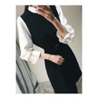 Inset Shirt A-line Dress With Belt