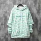 Lettering Mahjong Print Hoodie