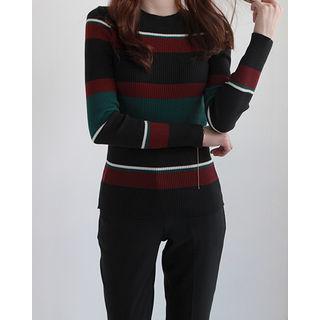 Slim-fit Stripe Knit Top