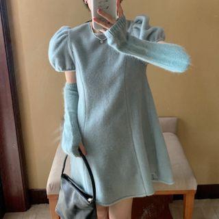Set: Short=sleeve A-line Dress + Arm Sleeves