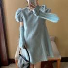 Set: Short=sleeve A-line Dress + Arm Sleeves
