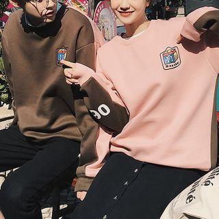 Couple Matching Two-tone Print Sweatshirt