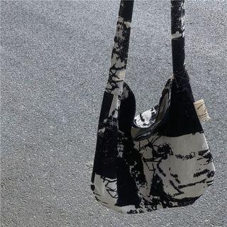 Tie Dye Shoulder Bag Black & Off-white - One Size