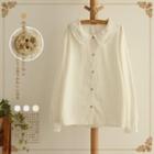 Lace Trim Long-sleeve Shirt