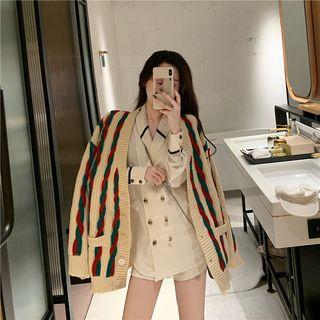 Long-sleeve Double-breasted Shirt / Jacquard Cardigan