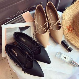 Cross Strap Pointed Flats